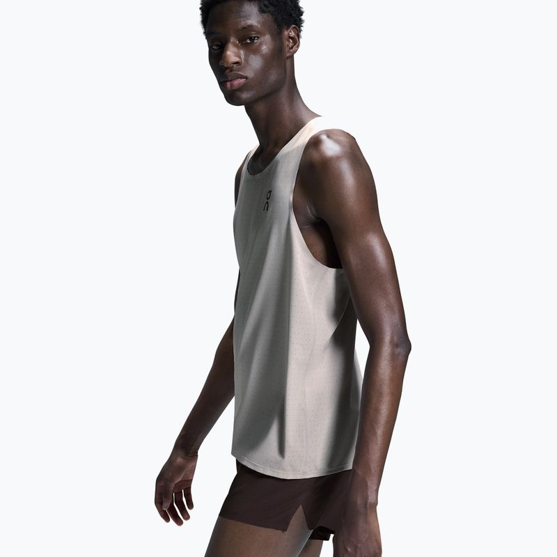 Herren Laufshirt On Race Singlet pearl 4
