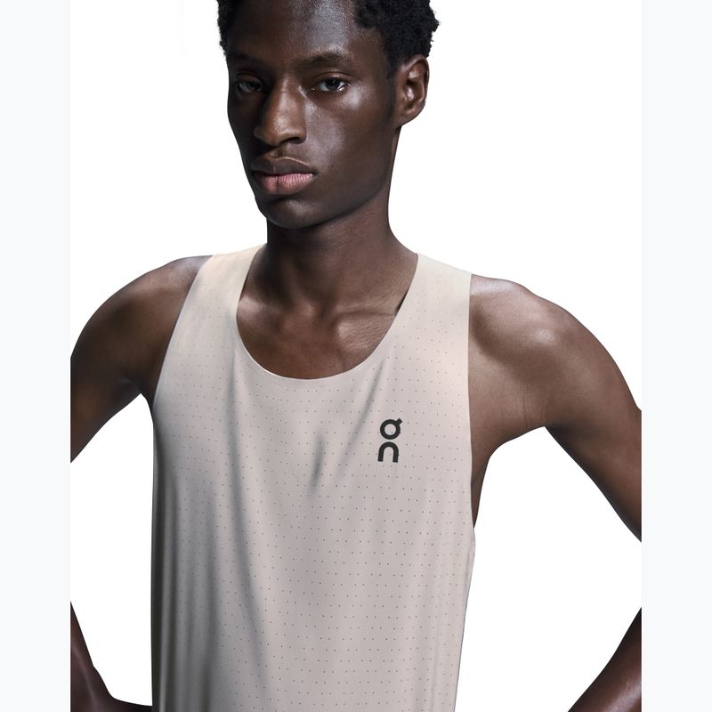 Herren Laufshirt On Running Race Singlet pearl 5