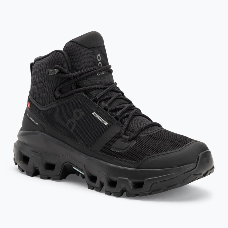 Schuhe Damen On Cloudrock Mid Waterproof black/black