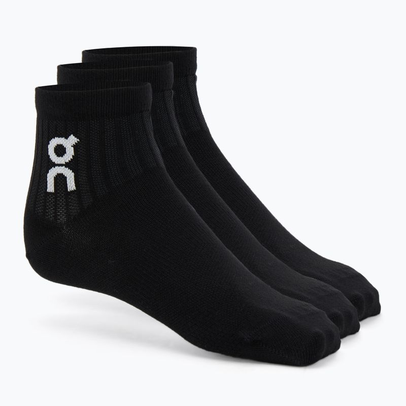 Socken On Running Logo Sock Mid 3 Paar black