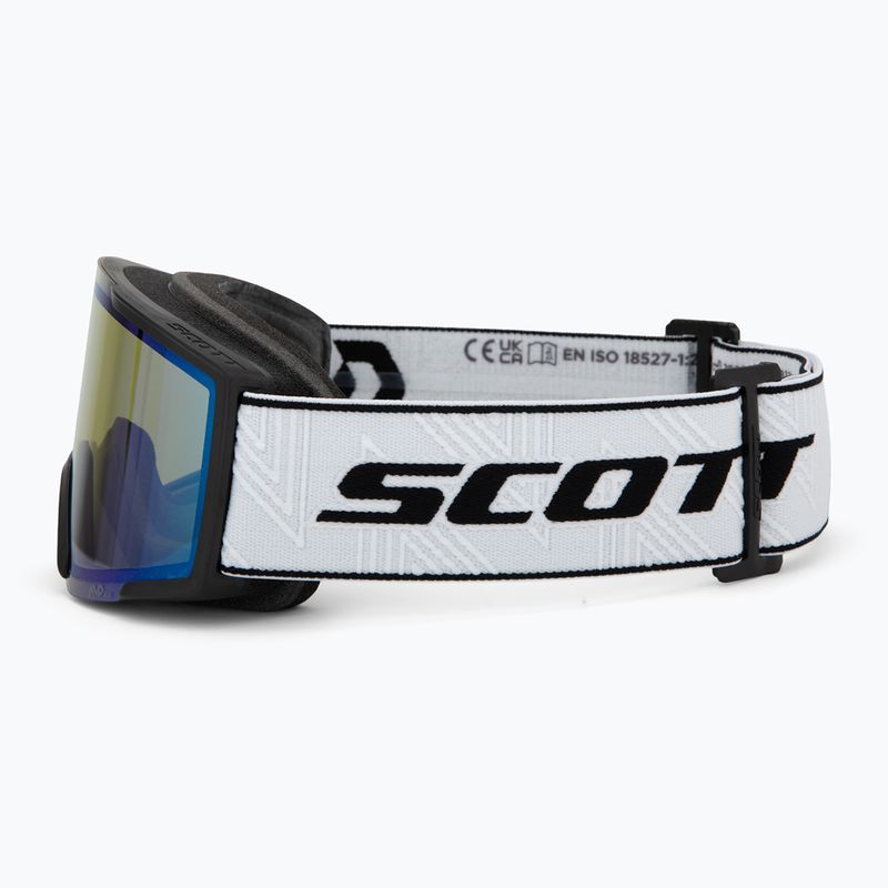 Skibrille SCOTT Shield black/white/aurora green/chrome 4