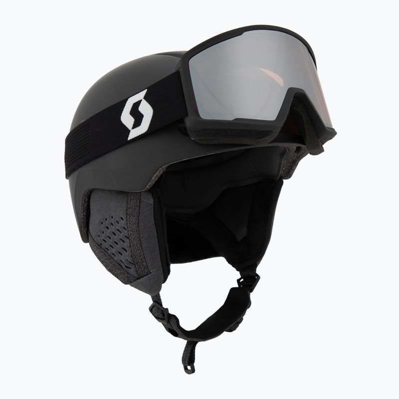 Skihelm SCOTT Track + Skibrille Factor Pro Set mineral black/amp silver chrome 9