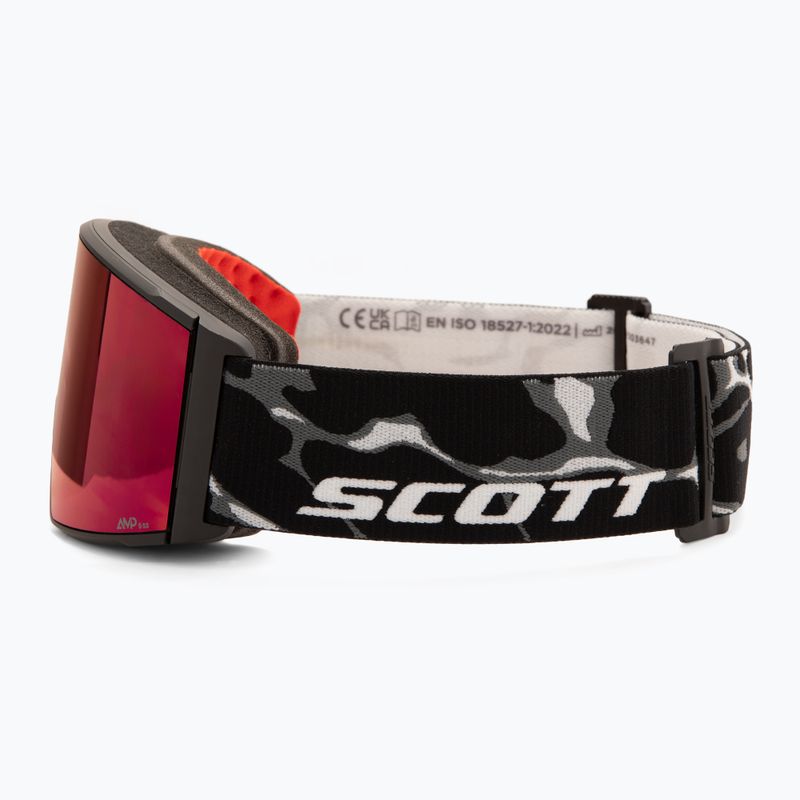 Skibrille SCOTT React Light Sensitive granite black/white/amp red chrome 5