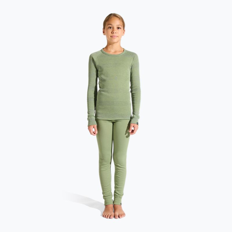 Kinder Thermounterwäsche ODLO Active Warm Eco Long stahlgrau melange/mattgrün