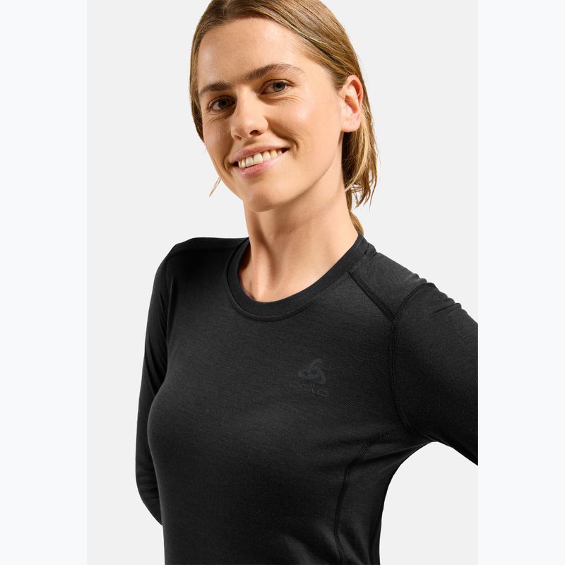 Damen-Funktionssweatshirt ODLO Merino 200 Bl Top Crew Neck black 4