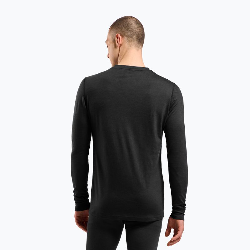 Herren Funktionsshirt langärmlig ODLO Merino 200 Bl Top Crew Neck black 3