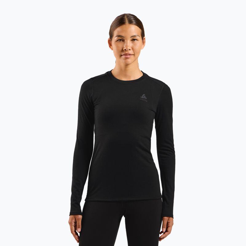 Damen Thermoaktivshirt ODLO Merino 160 Bl Top Crew Neck black