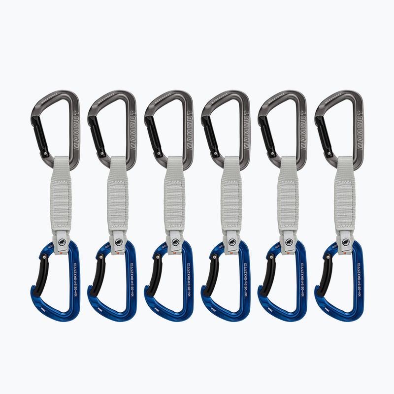 Mammut Workhorse Keylock Kletterausdrücke 12 cm Quickdraws 6 Stück grau/blau