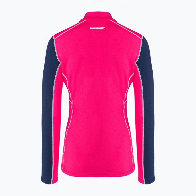 Damen-Trekking-Sweatshirt MMMUT Aenergy ML Half Zip Pull rosa und marineblau 2