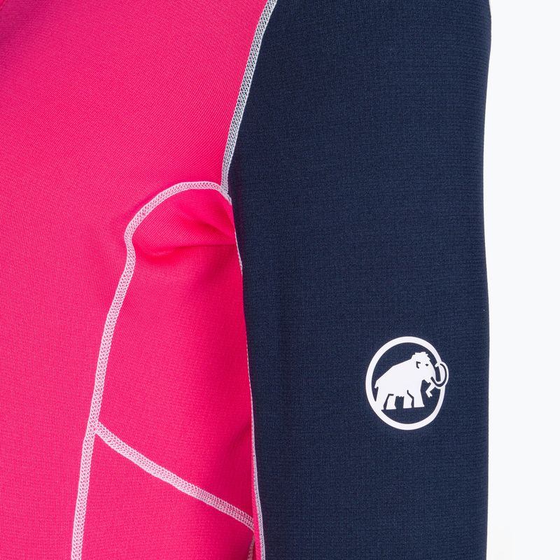 Damen-Trekking-Sweatshirt MMMUT Aenergy ML Half Zip Pull rosa und marineblau 3