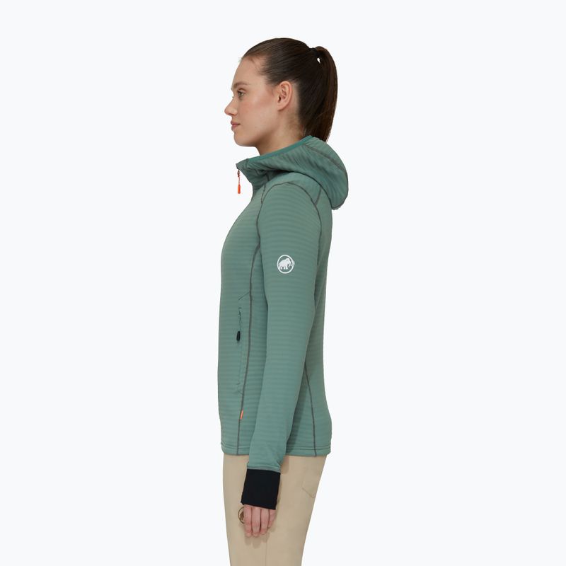 Mammut Damen-Fleece-Sweatshirt Taiss Light ML Hooded dunkel jade/schwarz 3