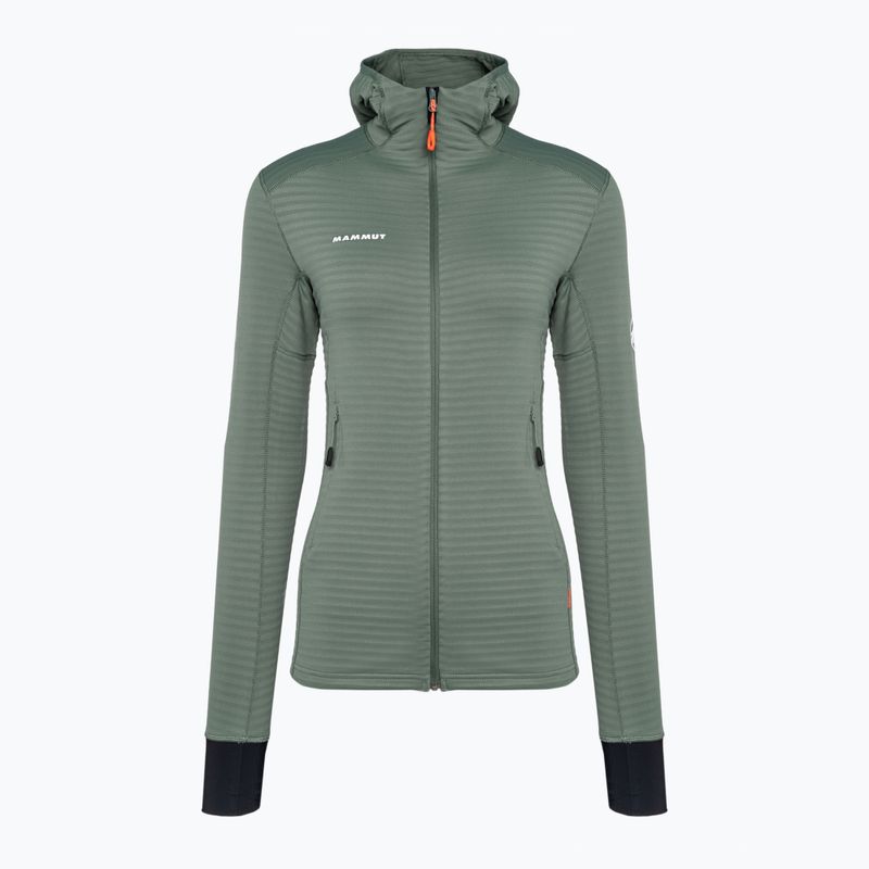 Mammut Damen-Fleece-Sweatshirt Taiss Light ML Hooded dunkel jade/schwarz 5