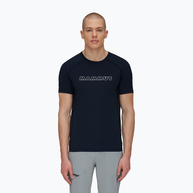 Wandershirt trekking Herren Mammut Selun FL Logo dunkelblau 117-55