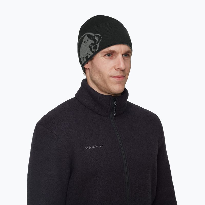 Wintermütze Mammut Logo steel/black 4