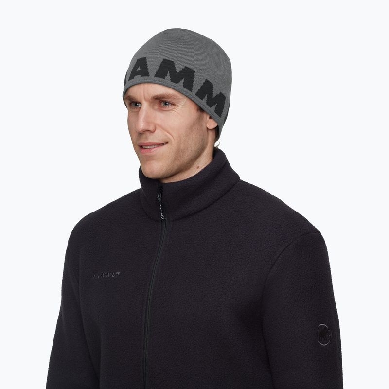 Wintermütze Mammut Logo steel/black 5