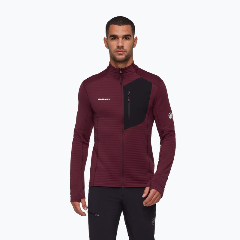 Herren-Fleecejacke Mammut Taiss Light ML burgundy/black