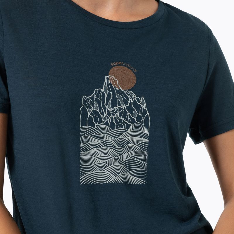 Damen-T-Shirt super.natural Preikestolen Cliffs Tee blueberry/feather grey/copper 2