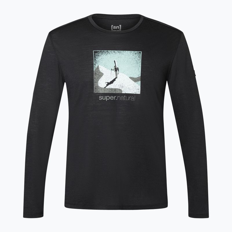 Herren Longsleeve super.natural Almost Done jet black/various 2