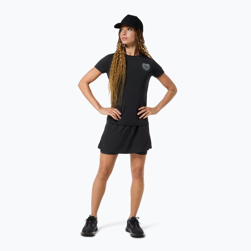 Damen-T-Shirt super.natural Little Heartwood Tee jet black/feather grey 2