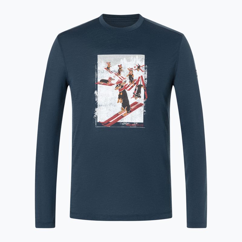 Herren-Longsleeve super.natural Dachshund Party blueberry/various 5