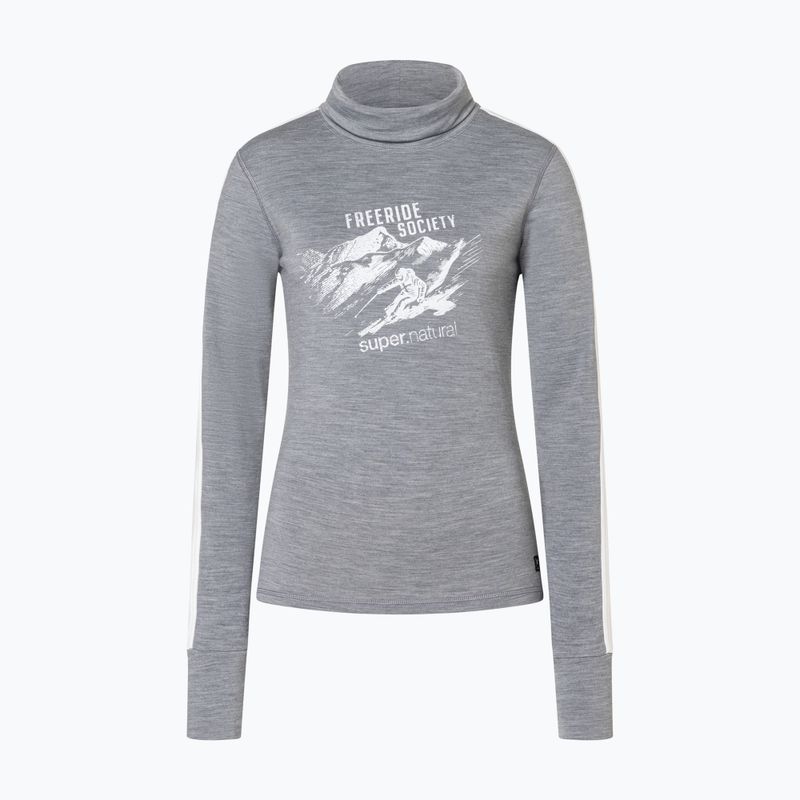 Damenpullover Super.Natural Freeride Roll Neck cashmere grey melange / f. white / f. white 4