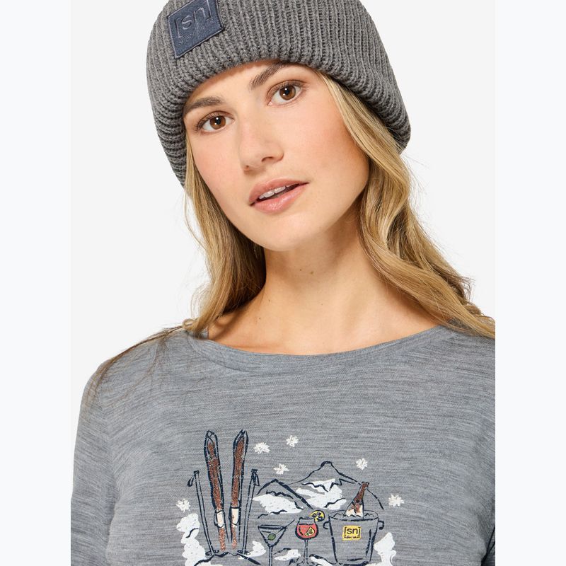 Damen-Longsleeve super.natural Apres Ski cashmere grey melange/various 4