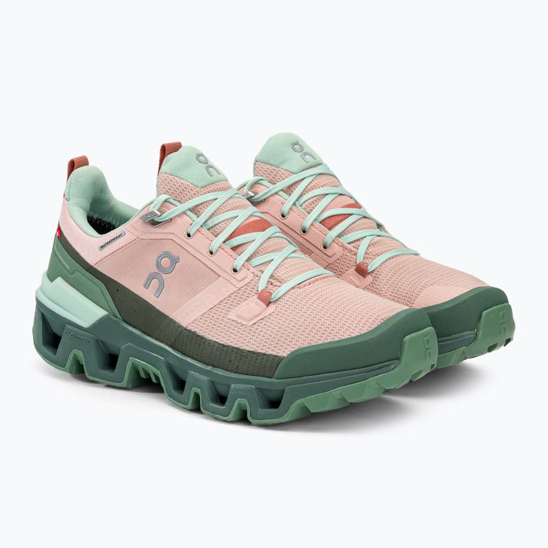 Damen-Trekkingstiefel On Cloudwander Wasserdicht rosa-grün 7398278 4