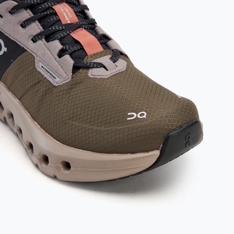 Damen On Cloudrunner 2 Wasserdicht oliv/mahagoni Laufschuhe 7