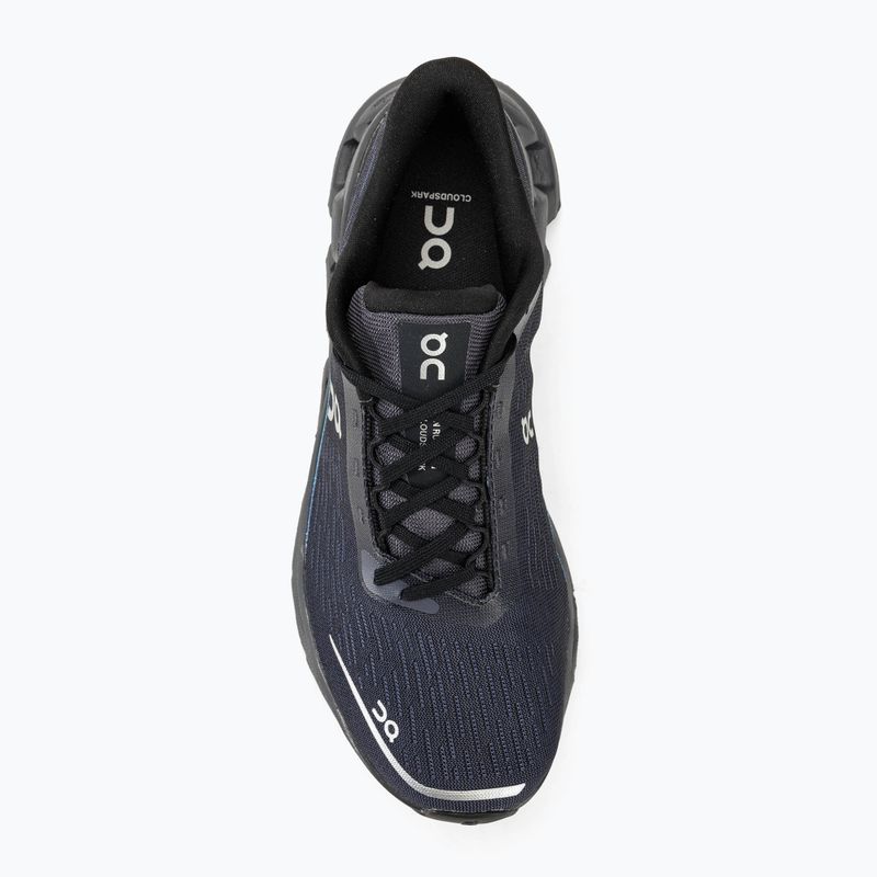 Women's On Cloudspark schwarz/blaubeerfarben Laufschuhe 5