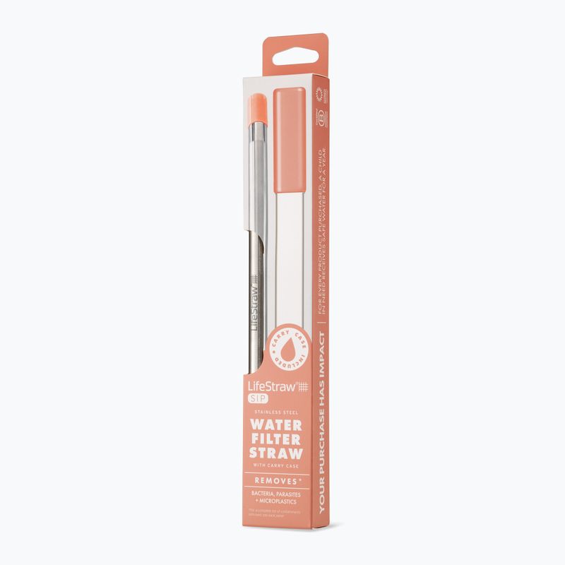 LifeStraw SIP 1-Teil Wasser Fitting Strohhalm mit Tragetasche apricot 3