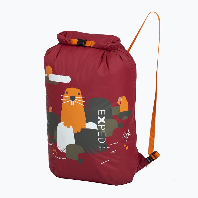 Exped Splash 15 l burgunderfarbener wasserdichter Rucksack