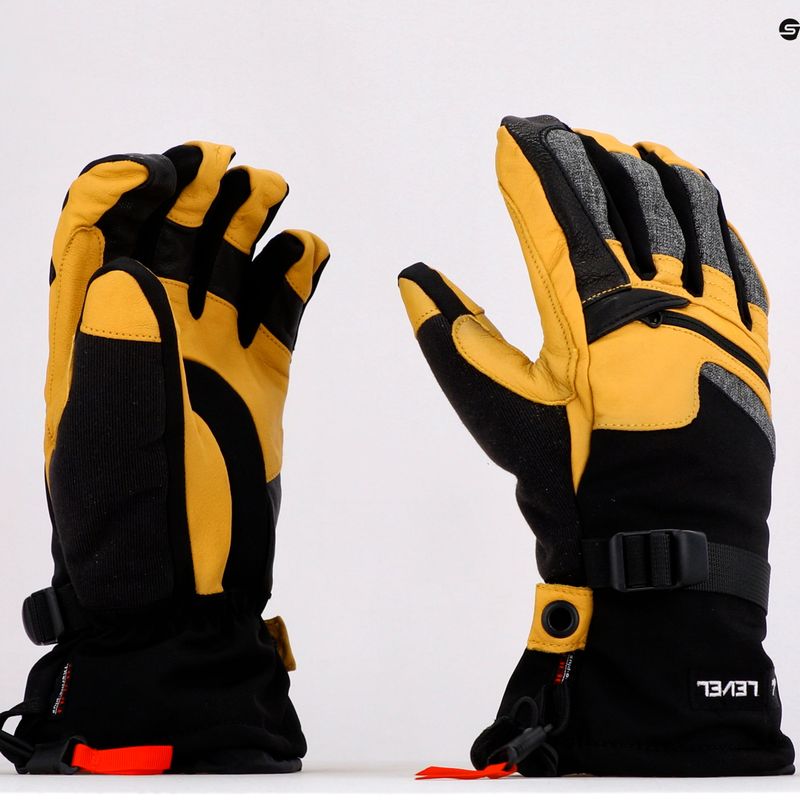 Herren Level Ranger Leder Snowboard Handschuhe Gelb 2091 6