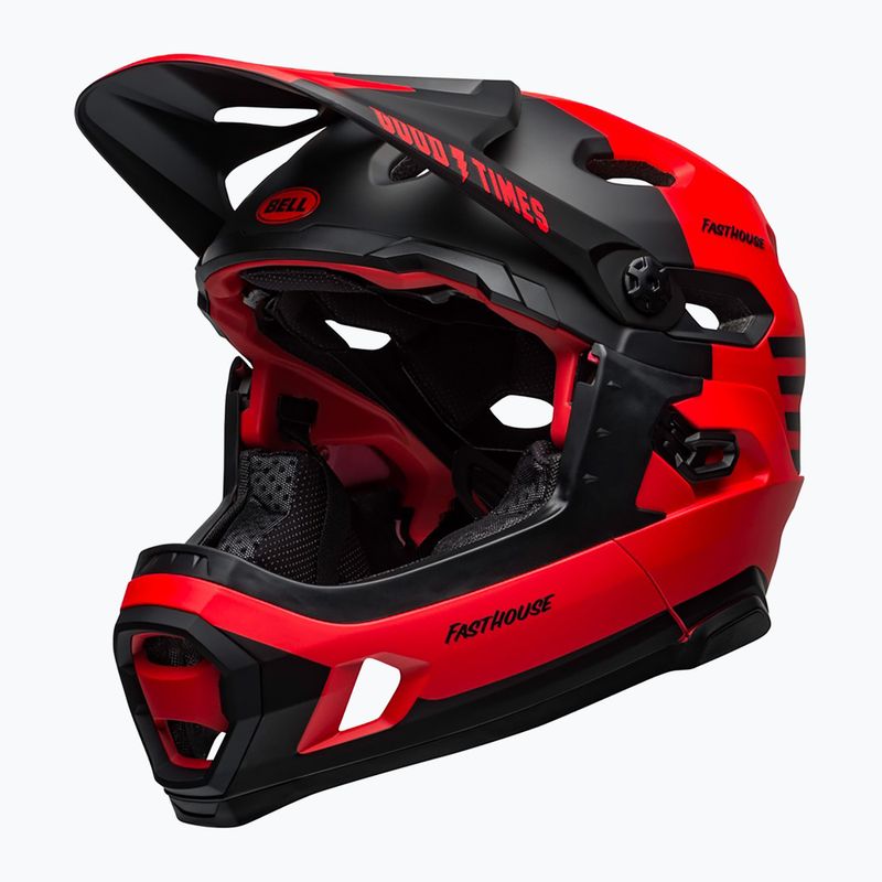 Bell Fahrradhelm FF Super DH MIPS Spherical fasthouse matt glänzend rot/schwarz