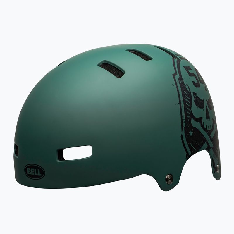 Fahrradhelm Bell Local grün schwarz/Totenkopf