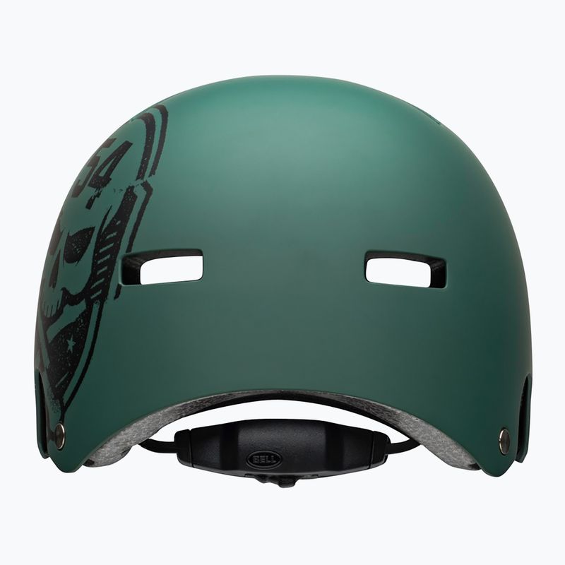 Fahrradhelm Bell Local grün schwarz/Totenkopf 3