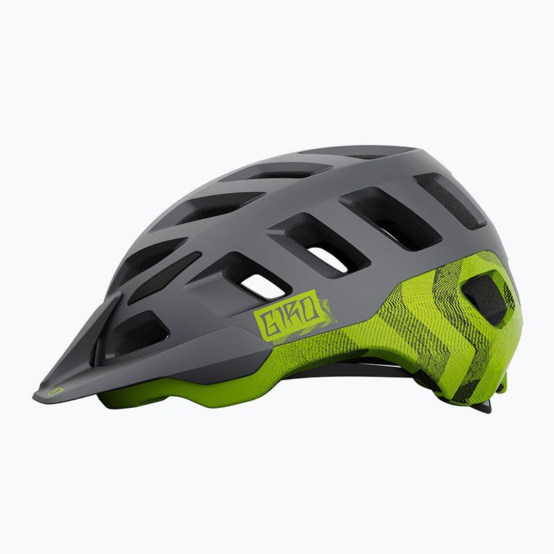 Giro Radix matt metallic schwarz/ano lime Fahrradhelm 2