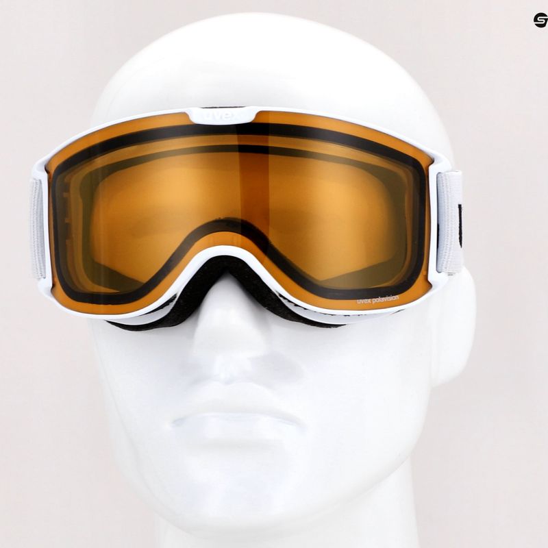 Skibrille UVEX Skyper P white mat/polavision brown/clear 55//444/13 7