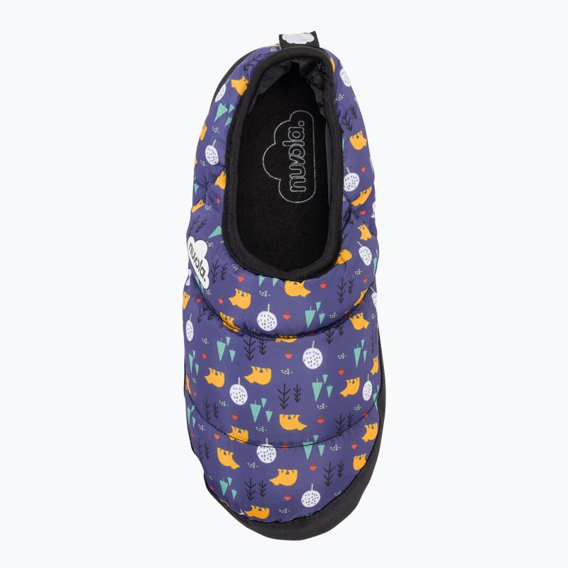 Nuvola Classic Bedruckte Teddy blau Kinder Winter Hausschuhe