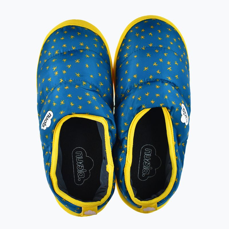 Nuvola Classic Bedruckte glitzernde blaue Kinder Winter Hausschuhe