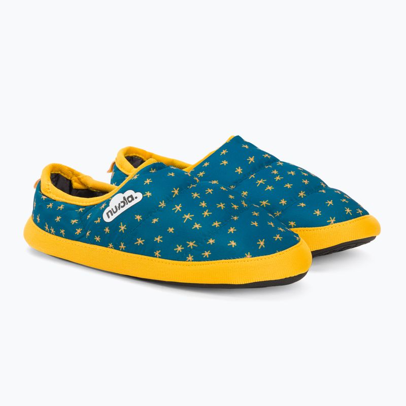 Nuvola Classic Bedruckte glitzernde blaue Kinder Winter Hausschuhe