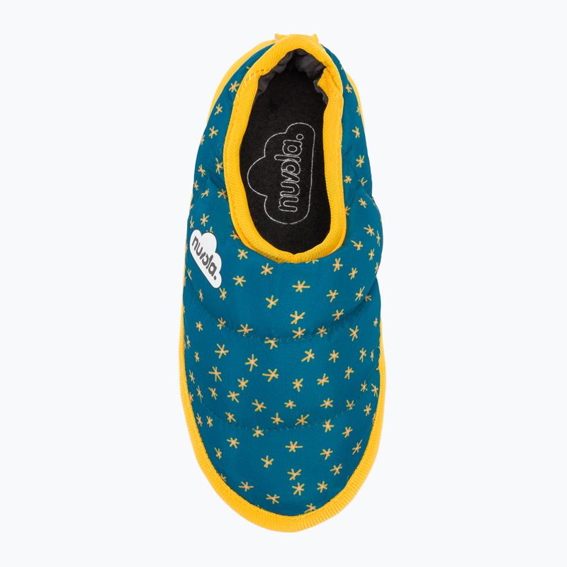Nuvola Classic Bedruckte glitzernde blaue Kinder Winter Hausschuhe