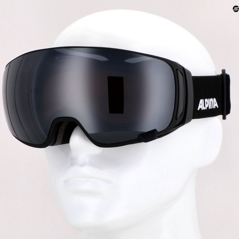 Skibrille Alpina Double Jack Mag Q-Lite black matt/mirror black 12