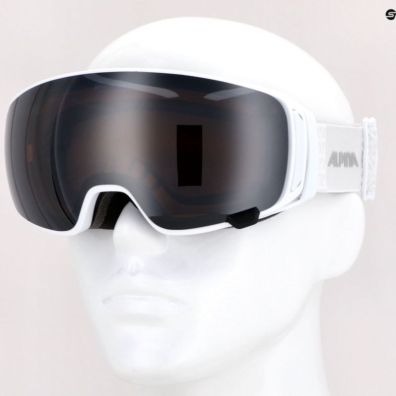 Skibrille Alpina Double Jack Mag Q-Lite white gloss/mirror black 13