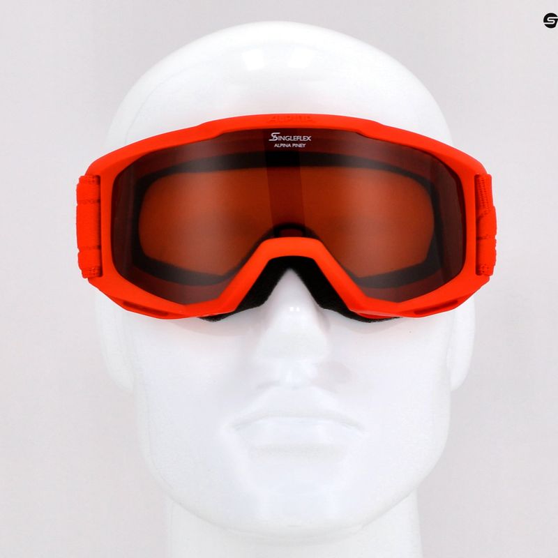 Skibrille für Kinder Alpina Piney red matt/orange 10