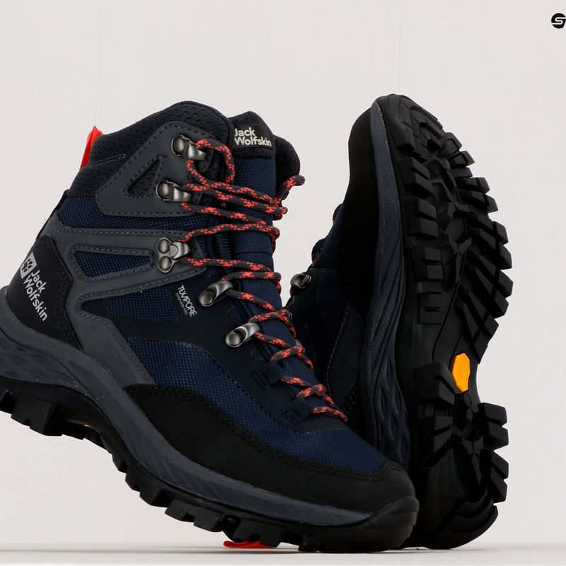 Jack Wolfskin Damen-Trekkingstiefel Rebellion Guide Texapore Mid schwarz-blau 4053801 10