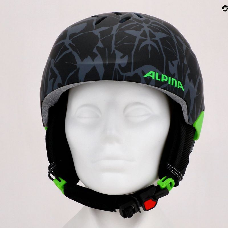 Skihelme für Kinder Alpina Pizi black/green camo matt 15