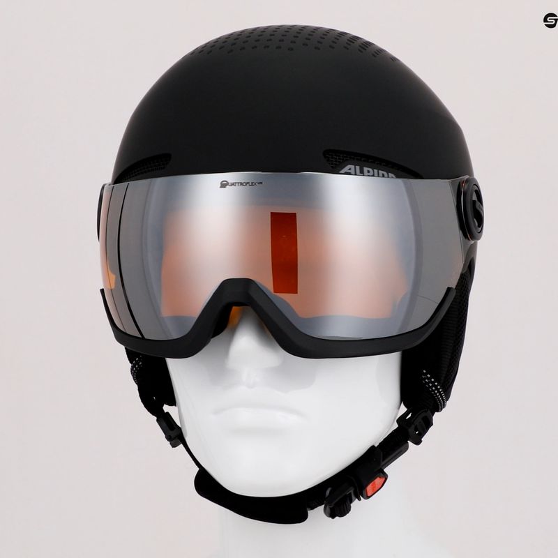 Skihelm Alpina Arber Visor Q Lite black matte 10
