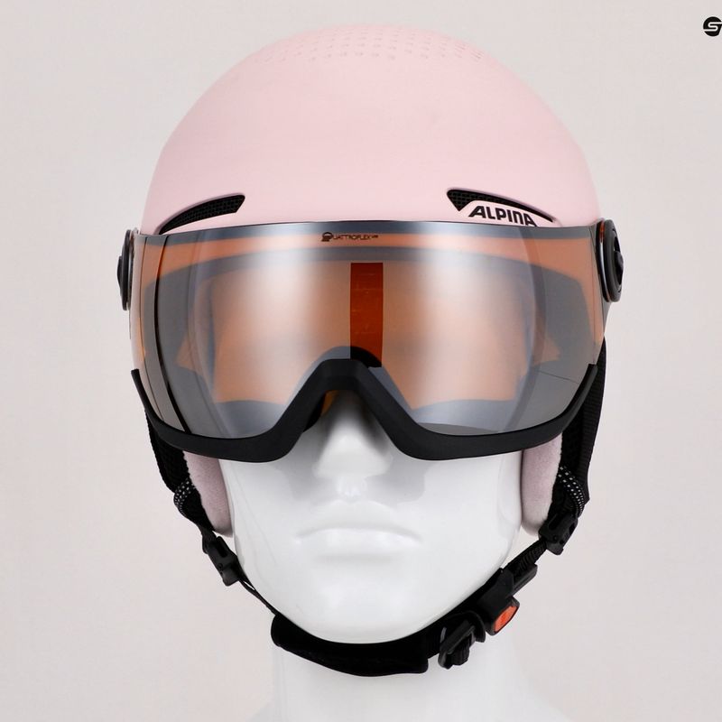 Skihelme für Kinder Alpina Zupo Visor Q-Lite rose matt 14