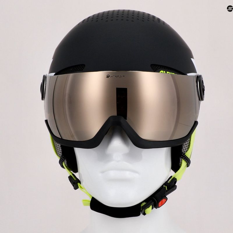 Skihelme für Kinder Alpina Zupo Visor Q-Lite charcoal/neon matt 14