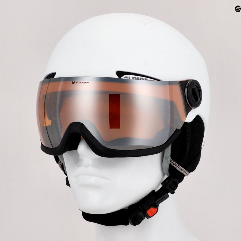 Skihelm Alpina Arber Visor Q Lite white matt 10